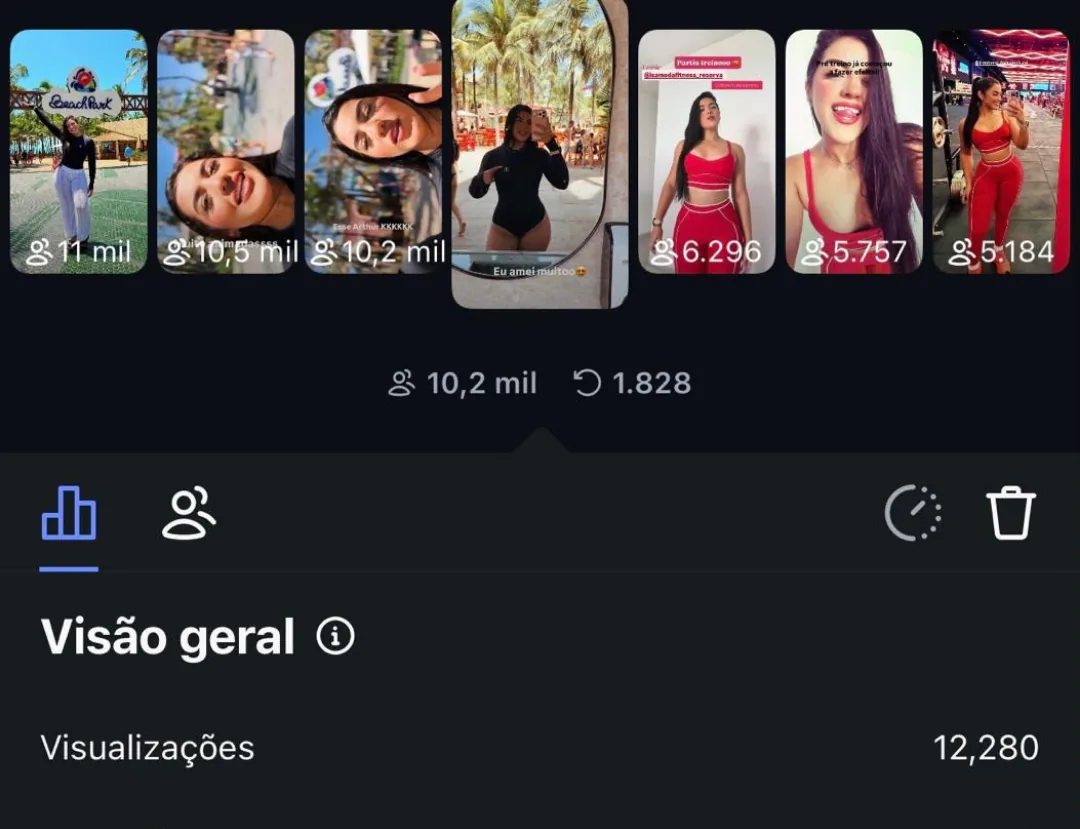 Painel completo dos stories de praia e lifestyle